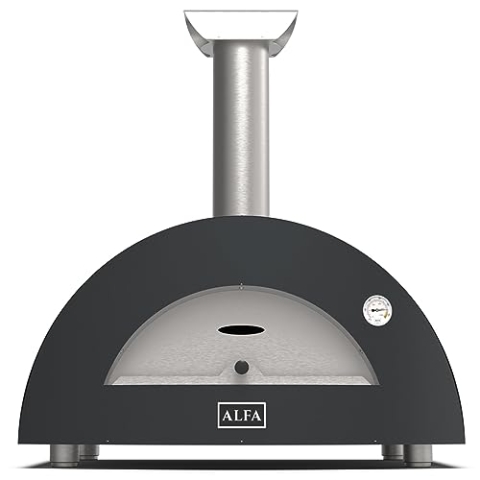 Alfa Forni Holzkohlegrill der Marke Modell Moderno 2 Pizze Legna Ardesia Grey