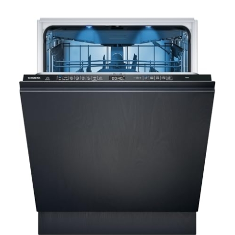 Siemens SX65EX12CE, iQ500 Smarter Geschirrspüler, Vollintegrierte Spülmaschine, 60 cm, XXL, Made in Germany, Besteckschublade, Extra leise, varioSpeed, Auto Türöffnung, Dreifach rackMatic, glassZone