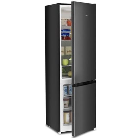CHIQ FBM260LC Kühl/Gefrie Kombination 262L (187L Kühlbereich + 75L Gefrierfach)| Energieklasse C, Edelstahloptik, 39dB(A)| Wechselbartür