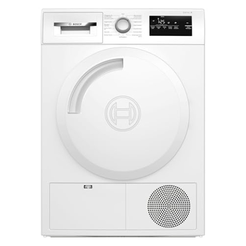 Bosch WTH83V03, Wärmepumpentrockner 7 kg, Serie 4, optimaler Trocknungsgrad dank AutoDry, Nachlegefunktion, TouchControl-Tasten, Umweltfreundliches Kältemittel, EasyClean Filter, Weiß