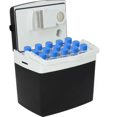 Brixy Elektrische Kühlbox - 25L - Kühlbox - 12V und 230V - Frigobox - Kühlen und Heizen - Schwarz