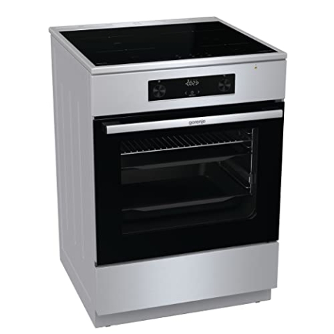 Gorenje GEIT6C60XPG Elektro Standherd mit Induktionskochfeld / 60 cm / 71 Liter/AirFry/Kindersicherung/GentleClose/AquaClean/BridgeZone/PowerBoost/edelstahl