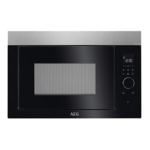AEG MBE2657DEM 60cm Einbau-Mikrowelle / Touch-Bedienung / Grillfunktion / Display mit Uhr, Edelstahl mit Antifingerprint