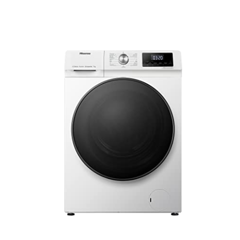 Hisense WFQA7014EVJM Waschmaschine mit Dampffunktion/ 7 kg /AquaStop/ 1400 U/min /15 Programme/ Inverter PowerDrive Motor/Edelstahltrommel/Kindersicherung/Trommelreinigung/Weiß
