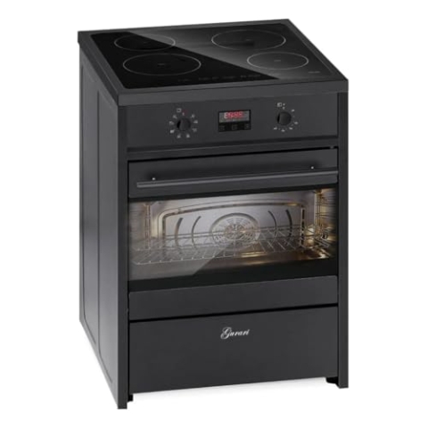 GURARI Induktions Standherd mit Elektrobackofen • GCH E 612 BL • Induktion Freistehend Standherd 60 cm • Schwarz • Range Coocker Herd mit Induktionskochfeld (Booster) • Backofen mit Grill & Umluft