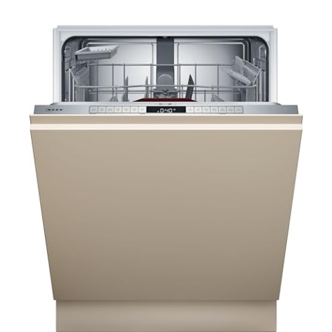 NEFF S175EAX08E, N 50, Smarter Geschirrspüler Vollintegriert, 60 cm, Besteckkorb, Made in Germany, automatische Türöffnung, besonders leise Spülmaschine, höhenverstellbarer Oberkorb, Aqua Stop