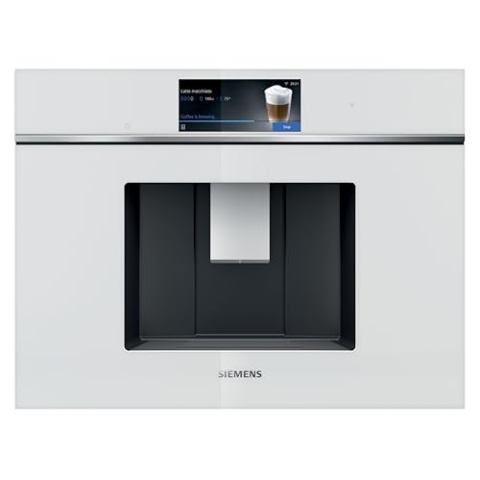 Siemens CT718L1W0 iQ700, Smarter Einbau-Kaffeevollautomat, Weiß, 59,4 cm, autoMilk Clean – automatische Dampfreinigung des Milchsystems, ceramDrive – verschleißfreies Keramikmahlwerk