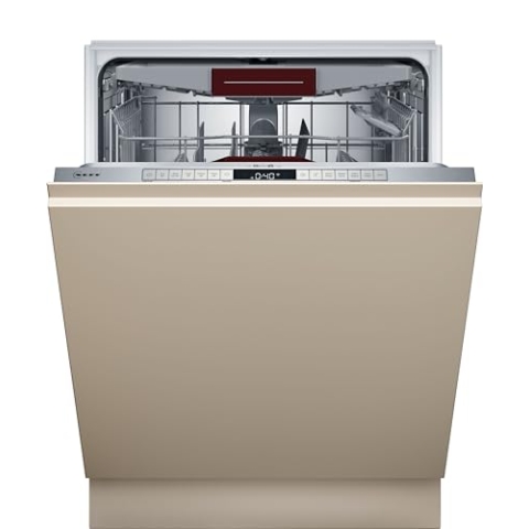 NEFF S257YCX03E, N 70, Smarter XXL Geschirrspüler Vollintegriert, 60 cm, Besteckschublade, Made in Germany, Zeolith-Trocknung, besonders leise Spülmaschine, höhenverstellbarer Oberkorb, Aqua Stop