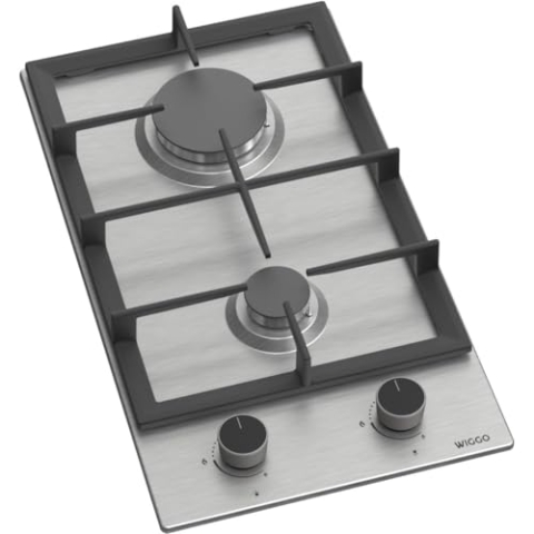Wiggo WH-G332RD(X)- Eingebautes Gaskochfeld mit Wok - 30cm - Edelstahl