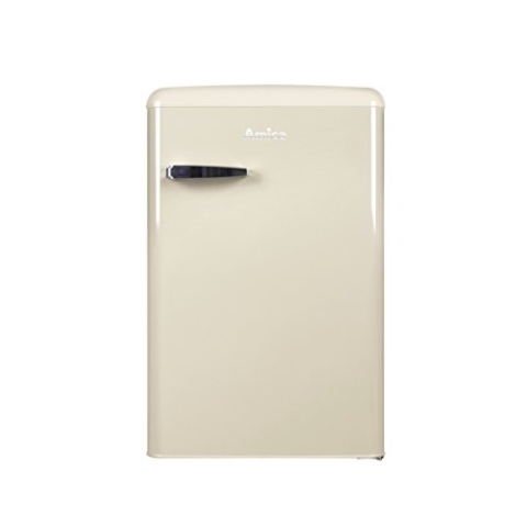 Amica KS 15615 B Retro Kühlschrank mit Gefrierfach / Coffee Cream (Beige) / 88cm (H) x 55cm (B) x 62cm (T) / Retro-Design