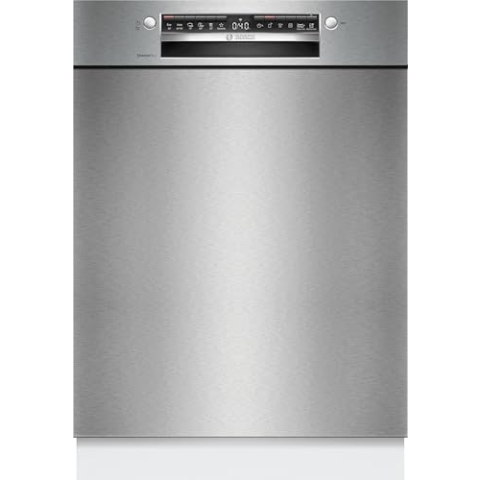 Bosch SMU4ECS28E, Serie 4, Smarter Unterbau-Geschirrspüler 60 cm, Besteckschublade, Spülmaschine Made in Germany, besonders Leise, Extra Trocknen, schneller sauberes Geschirr, Ferndiagnose, Edelstahl