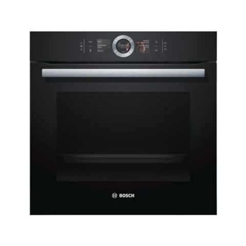 Bosch HBG676EB6 Serie 8 Smarter Einbau-Backofen, 60 x 60cm, Made in Germany, Pyrolyse Selbstreinigung, Bosch Assist Backeinstellung auf Knopfdruck, PerfectBake Backsensor, PerfectRoast Bratthermometer