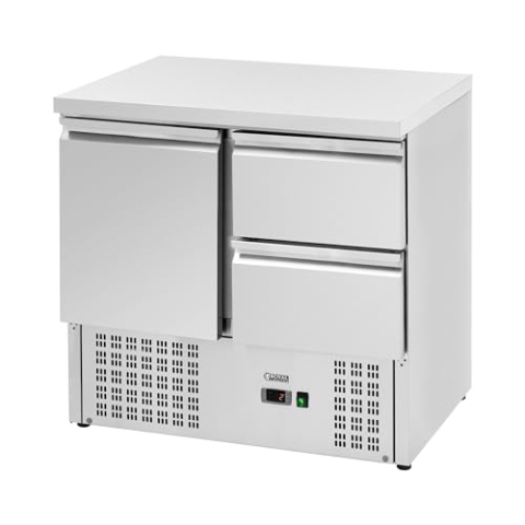 Royal Catering RCS-230D Kühltisch 230 L 2 x GN 1/2 + Fach 90 x 70 cm Pizzakühltisch mit Schubladen