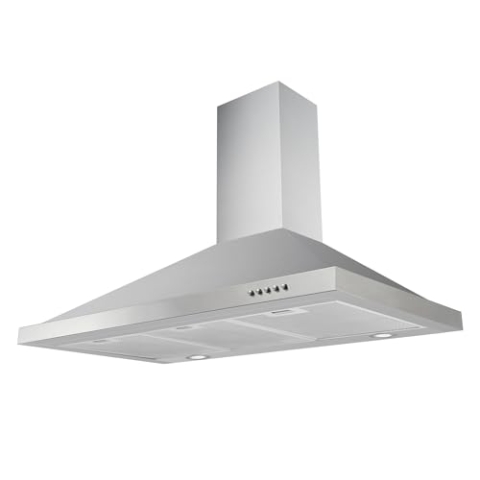 Respekta Dunstabzugshaube/Kaminhaube 90 cm/Edelstahlgehäuse/Abluft - und Umluftfunktion / CH44068-90IX-A/A / 58 – 71 dB