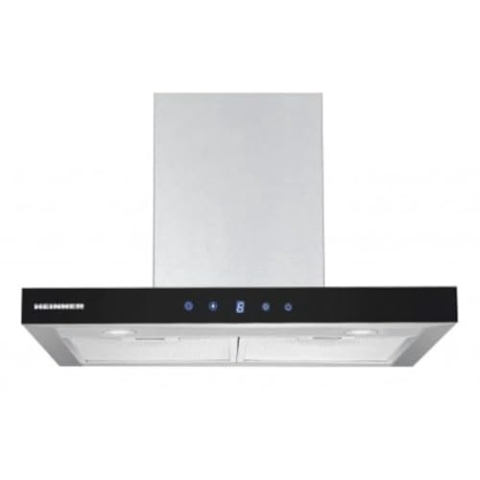 HEINNER DCH-650TIX Touch Control Wandhaube Dunstabzugshaube 60 cm, Umluft Abzugshaube 623,9 m³/h, Edelstahl, Schwarzes Glas, Silber