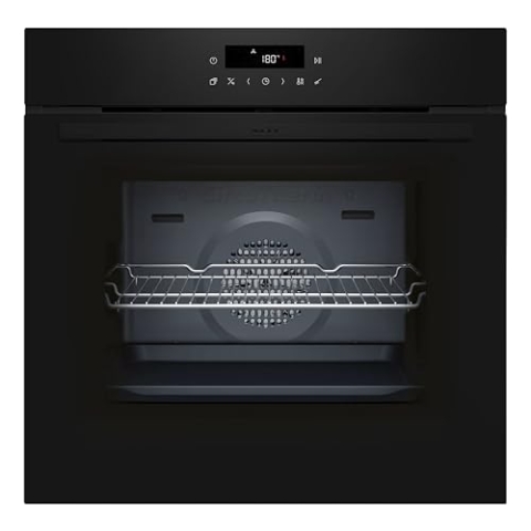 NEFF B2CCJ7AK3, N30, Backofen, LED Touch Control, 3D Heißluft, CircoTherm, Air Fry und Air Fry-Backblech, Automatikprogramme, Pyrolyse und Easy Clean, Kindersicherung, 60 x 60 cm, Schwarz