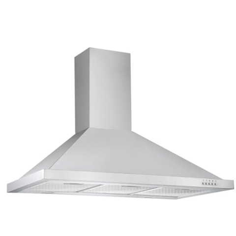 Respekta Dunstabzugshaube/Wandhaube 90 cm/Edelstahlgehäuse/Abluft - und Umluftfunktion / CH22068IXB / B / 58 – 64 dB