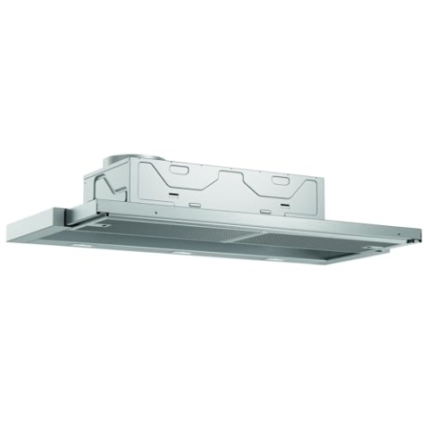 Bosch DFL094A51 Serie 4 Flachschirmhaube, 90 cm breit, Um- & Abluft, Made in Germany, EcoSilence Drive leiser und effizienter Motor, LED-Beleuchtung gleichmäßige Ausleuchtung, Kurzhubtasten