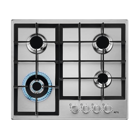 AEG HGB64420SM Gaskochfeld Autark 60 cm Silber 4 Brenner Edelstahl