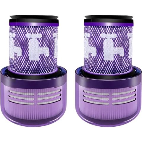 TotalReplace 2x Hochwertig Waschbar Auspuff - Motor HEPA Filter kompatibel mit Dyson V12 Detect Slim/Absolute 971517-01