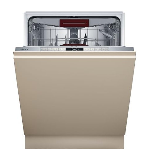 NEFF S255ECX06E, N 50, Smarter XXL Geschirrspüler Vollintegriert, 60 cm, Besteckschublade, Made in Germany, automatische Türöffnung, extrem leise Spülmaschine, höhenverstellbarer Oberkorb, AquaStop