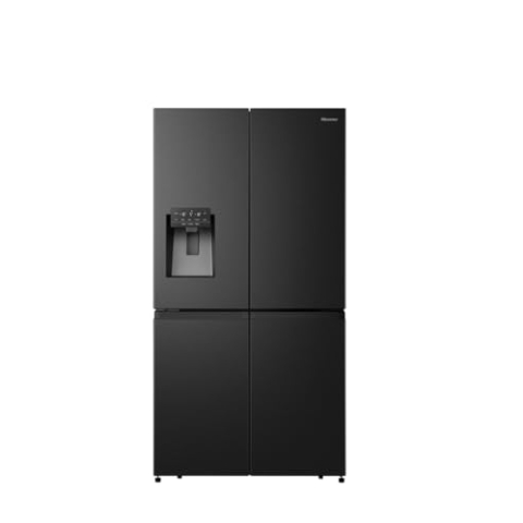Hisense RQ760N4SBFE Cross Door/WIFI/584 l/EEK: D/37 dB/Total No Frost/My Fresh Choice/Eis&Wasserspender/Premium Flat Door Design/Metal Tech Cooling/Super Freeze/HxBxT: 178,5x91,4×72,5 cm/Schwarz