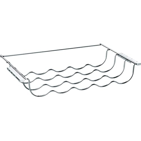 Bosch KSZ10020, Flaschenablage für aufgelistete EINBAU-Kühlgeräte von Bosch, bis zu 5 Flaschen, 28,7 × 47,8 × 7,7 cm (L × B × H), lebensmittelecht, chrom