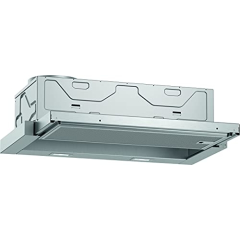 NEFF D46ED22X1 Einbau-Dunstabzugshaube, Flachschirmhaube N50, 60cm, Abluft oder Umluft, silbermetallic [Energieklasse A]