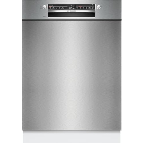 Bosch SMU2ITS09E Serie 2, Smarter Unterbau-Geschirrspüler 60 cm, Besteckkorb, Spülmaschine mit Programmassistent, Extra Trocknen, VarioSpeed, Extrem Leise, Höhenverstellbarer Oberkorb, Edelstahl