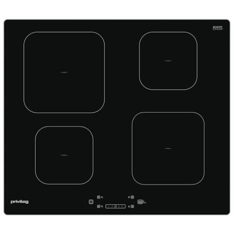 Privileg PS 15Q60 AL Induktions-Kochfeld/Booster-Funktion/Push&Go Automatik: Push&Warm, Push&Boil und Push&Moka/Touch Control Steuerung/Digitalanzeige/Timer/A bschaltautomatik/Restwärmeanzeige