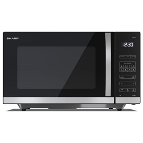 SHARP QS302AEB Mikrowelle (Mikrowelle: 900W, 10 Leistungsstufen, Auftaufunktion, Abmessungen: 539x312x496cm), schwarz