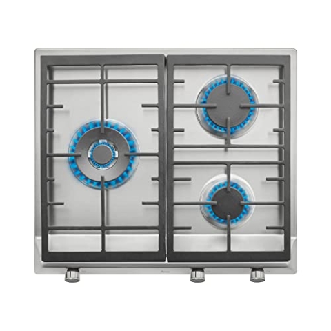Teka EX 60 1 3G AI AL DR BUT Einbau-Gaskochfeld aus Edelstahl und Gusseisen, 1750 W
