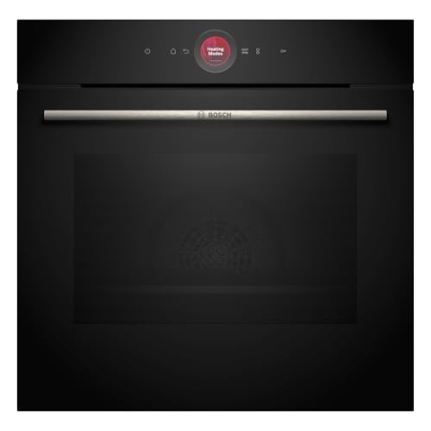 Bosch HBG7221B2, Serie 8 Smarter Einbau-Backofen, 60 x 60 cm, Made in Germany, Schwarz, Hydrolyse Reinigung, Air Fry, Bosch Assist Automatikprogramme, 3D Heißluft, Farbiger Touchscreen mit Bedienring