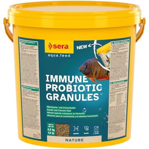 sera Immune Probiotic Granules 10 L (4,5 kg) | Probiotisches Wachstumsfutter für Fische bis 4 cm | Förderung von schnellem Wachstum & brillanter Farbausprägung | Ideal für Zucht & Fischgesundheit