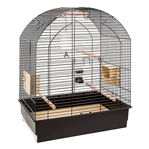 Ferplast Vogelkäfig Wellensittich Käfig Exotenkäfig, inkl. Vogelspielzeug, Vogel-Futternapf, Vogel-Sitzstangen, 69,5 x 44,5 x h 84 cm.