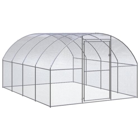 vidaXL Outdoor Hühnerstall 3x4x2m Verzinkter Stahl Hühnerhaus Geflügelstall