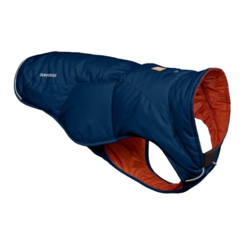 RUFFWEAR Quinzee Jacket, Verpackbarer, Isolierter Wintermantel für Hunde, X-Small, Blue Moon