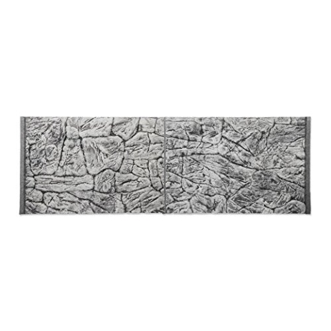 3D Aquarium Rückwand dünn Schieferoptik grau 150x50/ 147x45cm Aquarienhintergrund 2 Teilig
