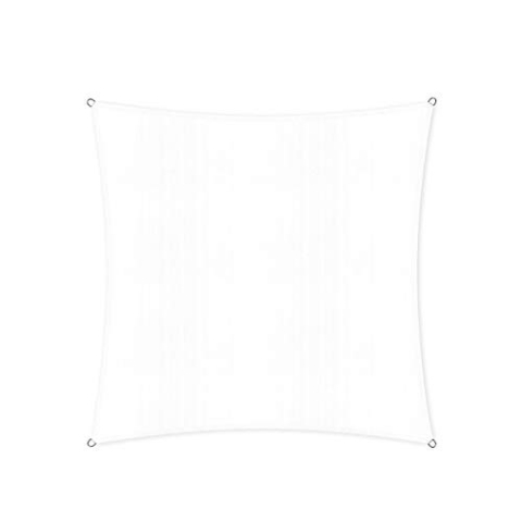 Lumaland Sonnensegel Quadrat | 3 x 3 Meter Wetterbeständiger Sonnenschutz inkl. Befestigungsseile | Terrasse, Garten & Balkon Schattenspender mit UV-Schutz [Weiß]