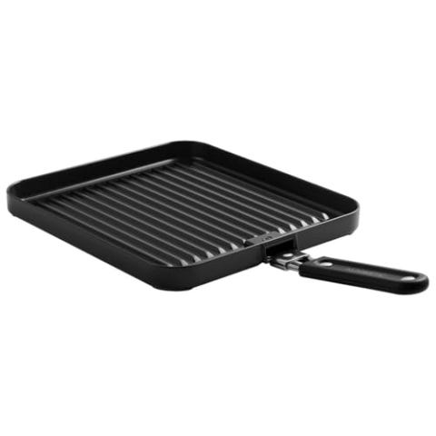 Cadac - Universelle gerippte Grillplatte - Aluminium - Grillzubehör - Camping Kochen - Barbecue - Schwarz