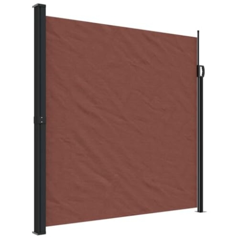 vidaXL Seitenmarkise, Wandmarkise mit PU-Beschichtung, Sichtschutz für Balkon Terrasse Garten, Windschutz Markise, Ausziehbar Braun Polyester