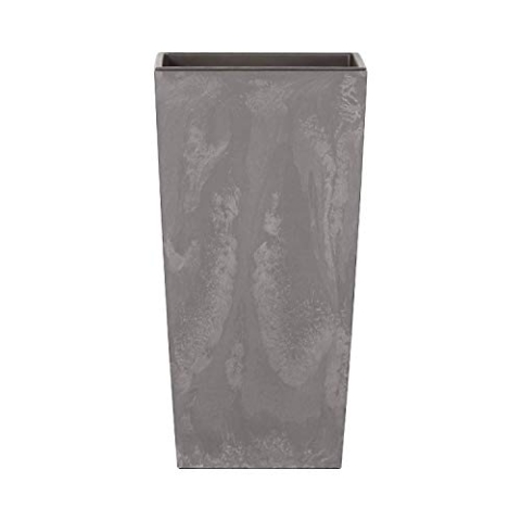 High Pot 49 L Prosperplast Urbi quadratischer Effekt von Kunststoff mit hellgrauer Ablagerung, 61 (groß) x 32,5 (Breite) x 32,5 (tief) cms