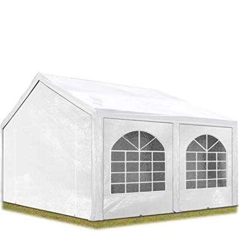 TOOLPORT Hochwertiges Partyzelt 3x4 m Pavillon Zelt PE Plane 450 N Gartenzelt Festzelt Wasserdicht weiß