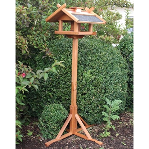 Vziwry Vogelhaus mit Ständer Kupferdach Futtersilo 155cm für Vögel