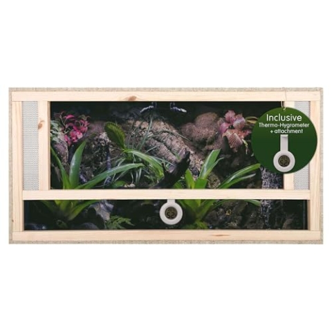 REPITERRA Terrarium für Reptilien & Amphibien, Holzterrarium mit Frontbelüftung 100x50x50 cm