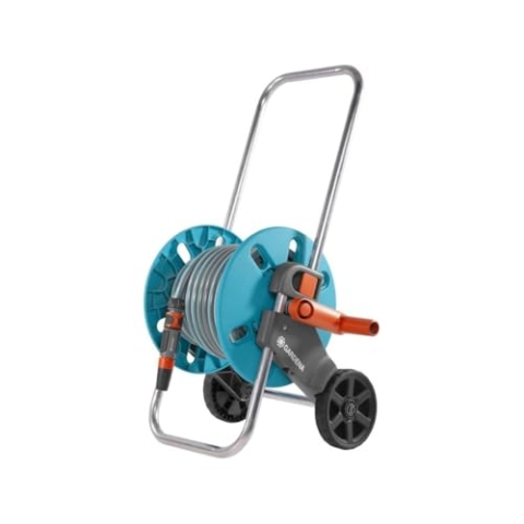 GARDENA Carro Aquaroll S Con 20 m de manguera Classic, 13 mm(1/2”) de piezas Original System y Lanza rociadora