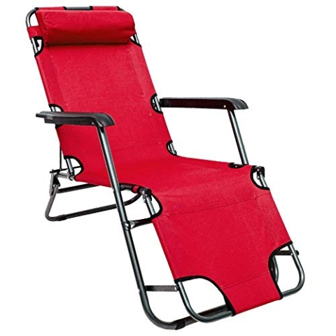 AMANKA Liegestuhl klappbar 155x60cm - leichte Klappliege Relaxstuhl Gartenstuhl Campingstuhl