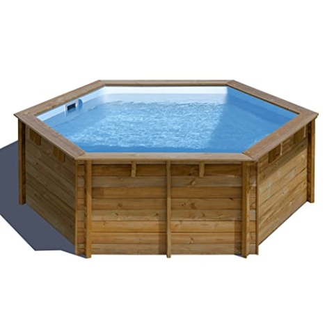 Poolprofi GRE Holzpool Sunbay rund Vanille 4,00m x 1,19m Super Komplettset