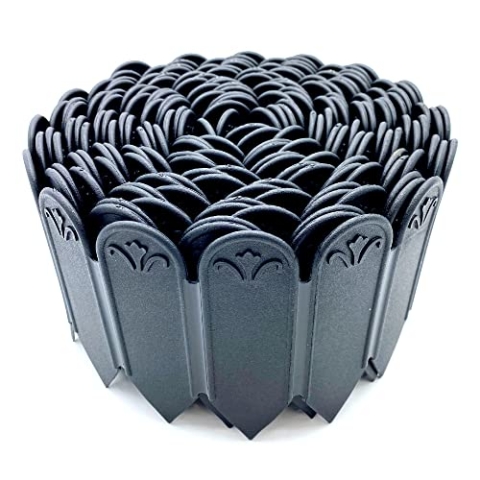 GardenSkill Rasenkante Kunststoff 10 m lang x 15 cm hoch | Flexibler Beeteinfassung Beetumrandung Rollborder Mähkante für Blumenbeet, Garten, Wege, Hochbeete | Robust, Witterungsbeständig, Schwarz