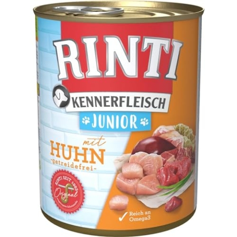 Rinti Kennerfleisch Junior Huhn 800g - Sie erhalten 12 Packung/en; Packungsinhalt 0,8 kg